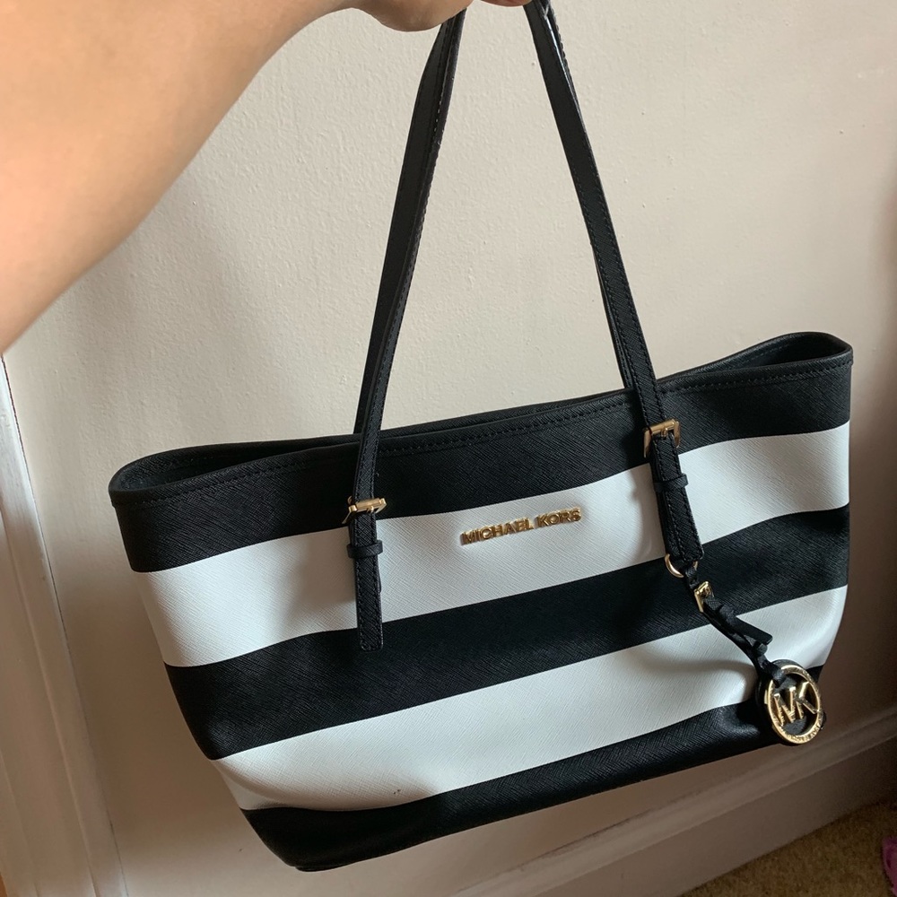 Michael kids black and white bag